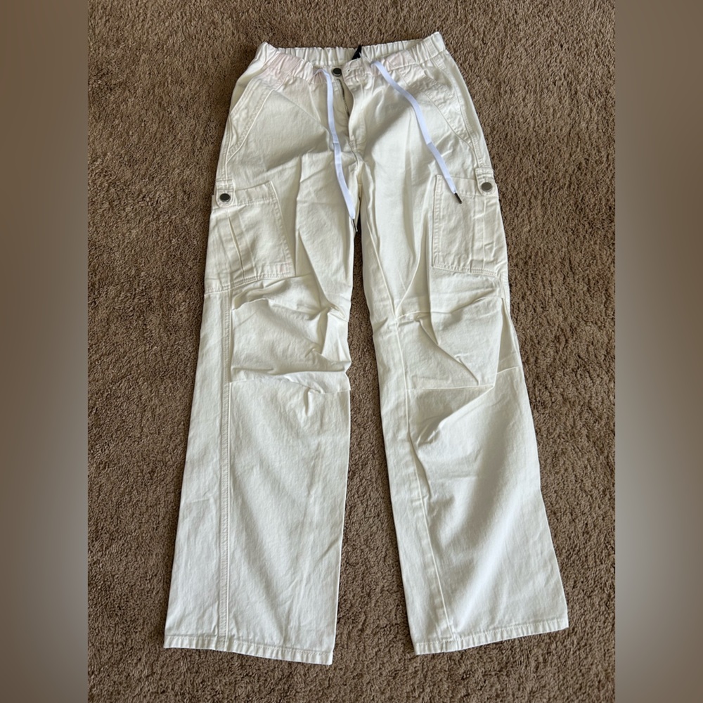 Cider Cream Cargo Pants with Drawstring S
